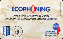 FRANCE   -  ARMEE  - Prepaid  -  ECOPHONING - KFOR - Trident  - Brun Jaunâtre -  Cartes à Usage Militaire