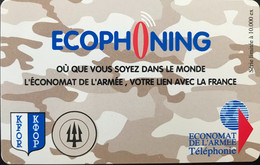 FRANCE   -  ARMEE  - Prepaid  -  ECOPHONING - KFOR - Trident  - Brun -  Kaarten Voor Militair Gebruik