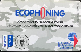 FRANCE   -  ARMEE  - Prepaid  -  ECOPHONING - KFOR - Trident  - Gris - Militares