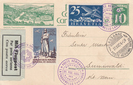 Suisse - Entiers Postaux - Illustré Baden - Par Avion La Caquerelle-Lausanne  31/08/1924 + Vignette Rangiers - Postwaardestukken