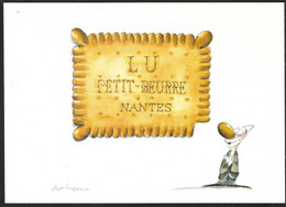 44 - Nantes LU - LEFEVRE-UTILE  - Carte Postale Petit Beurre Le Clown FarfeLU - Desclozeaux - 1985 - Reclame