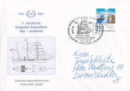 Südpolarschiff Gauss Participating In 1. Deutsche Südpolar-Expedition Kiel - Antarktis, Cover Posted Kiel 2001 (DD31-33) - Ships