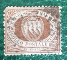 1877/90 - San Marino -  Stemma Cent 30 - Usato - Oblitérés