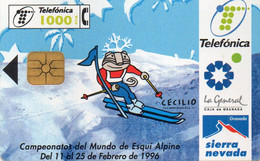 SPAIN - CHIP CARD - COMICS SKI - Autres & Non Classés