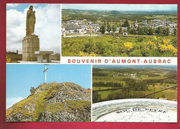 CP 48 Souvenir D'Aumont Aubrac Multivue Le Sacré Coeur Table D'Orientation Du Roc De Peyre - Ed BOS Ytrac 48-195 - Aumont Aubrac