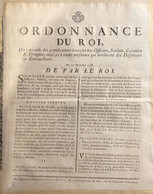 Ordonnance Du Roi - Gratifications Pour Arrêt Des Deserteurs Et Embaucheurs - Louis Et Le Duc De Choiseul - 17 Dec 1768 - Decreti & Leggi