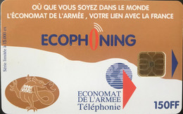 FRANCE  -  ARMEE  -  Phonecard  -  ECOPHONING  -  ARMEE DE TERRE  -  Marron - 150 FF -  Cartes à Usage Militaire