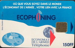 FRANCE  -  ARMEE  -  Phonecard  -  ECOPHONING  -  ARMEE DE TERRE  -  Bleu - 150 FF -  Kaarten Voor Militair Gebruik