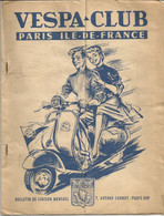 PZ / Livret Ancien MOTO VESPA-CLUB  Nov Déc. 1954  Moto Scooter VESPA PARIS Bulletin De Liaison - Programma's