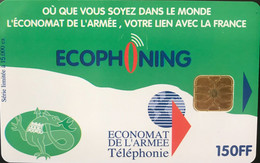 FRANCE  -  ARMEE  -  Phonecard  -  ECOPHONING  -  ARMEE DE TERRE  -  Vert - 150 FF -  Cartes à Usage Militaire