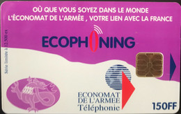 FRANCE  -  ARMEE  -  Phonecard  -  ECOPHONING  -  ARMEE DE TERRE  -  Rose - 150 FF -  Cartes à Usage Militaire