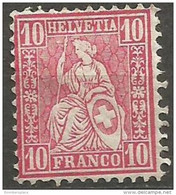 Switzerland - 1867 Sitting Helvetia 10c MH  Sc 53 - Neufs