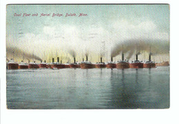 Coal Fleet And Nerial Bridge, Duluth, Minn. 1910 (stamp Removed) - Duluth