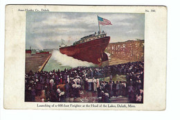 Launching Of A 600-foot Freighter At The Head Of The Lakes", Duluth, Minn. 1910 (stamp Removed) - Duluth