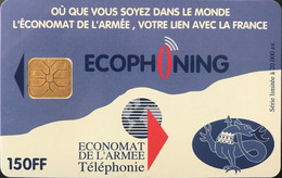 FRANCE  -  ARMEE  -  Phonecard  -  ECOPHONING  -  SALAMANDRE  -  Violet  -  150 FF -  Cartes à Usage Militaire
