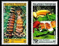 POLYNESIE 1988 - Yv. 295 Et 296 **   Cote= 5,00 EUR - Plats Polynésiens (2 Val.)  ..Réf.POL26002 - Unused Stamps