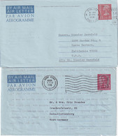 HONG KONG  ENTIER POSTAL/GANZSACHE/POSTAL STATIONERY LOT DE 2 AEROGRAMMES - Interi Postali