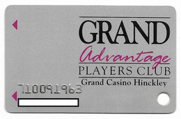 Grand Casino Hinckley, MN, U.S.A., Older Used Slot Or Players Card, # Grandhinckley-1 - Casinokarten