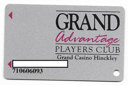 Grand Casino Hinckley, MN, U.S.A., Older Used Slot Or Players Card, # Grandhinckley-2 - Casinokarten