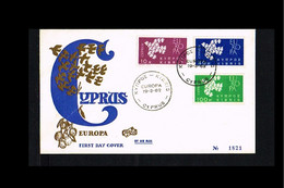 1961 - Europe CEPT FDC Cyprus - Issue Fidacos - Cancel Kibris [TF030] - 1961