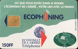 FRANCE  -  ARMEE  -  Phonecard  -  ECOPHONING  -  SALAMANDRE  -  Vert  -  150 FF -  Kaarten Voor Militair Gebruik