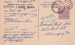 CANADA 1953     ENTIER POSTAL/GANZSACHE/POSTAL STATIONERY CARTE DE SHOAL LAKE - 1903-1954 Kings