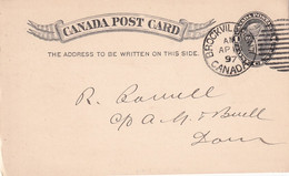 CANADA 1897   ENTIER POSTAL/GANZSACHE/POSTAL STATIONERY CARTE DE BROCKVILLE - 1860-1899 Regno Di Victoria