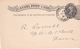 CANADA 1897   ENTIER POSTAL/GANZSACHE/POSTAL STATIONERY CARTE DE BROCKVILLE - 1860-1899 Regering Van Victoria