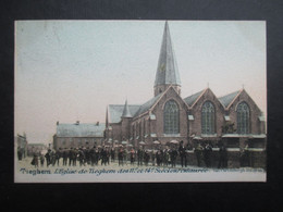 CP BELGIQUE (V2108) TIEGHEM (2 Vues) L'église De Tieghem Des 11e Et 14e Siècles Restaurée - 1900 - Van Cortenbergh Fils - Anzegem