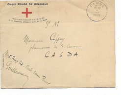 SH 1081. Lettre CROIX-ROUGE En Sm Obl. PANNE 1.VI.1915 Vers Militaire C.A.6.D.A. - Dos PMB 8bis - Unbesetzte Zone
