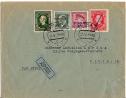 SLOVAQUIE AFFRT COMBINE OBLITERE ZILINA 1939  UR LETTRE EN POSTE AERIENNE POUR PARIS - Brieven En Documenten