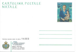 SAINT MARIN Entier Postal Ganzsache Carte Postale CP 2012 0,60€ Neuve Nativité Noël - Interi Postali