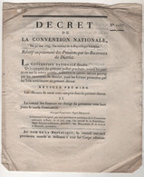 1793 - DECRET CONVENTION NATIONALE / PAIEMENT DES PENSIONS PAR RECEVEURS / JOINVILLE HAUTE MARNE / IMPRIME A CHAUMONT - Decreti & Leggi