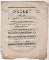 1793 - DECRET CONVENTION NATIONALE / SAISIES & OPPOSITIONS AU TRESOR PUBLIC / JOINVILLE HAUTE MARNE / IMPRIME A CHAUMONT - Decreti & Leggi