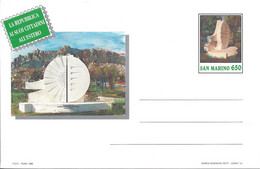 SAINT MARIN Entier Postal Ganzsache Enveloppe 1989 U4 650L Neuve Estero - Entiers Postaux