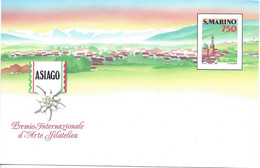 SAINT MARIN Entier Postal Ganzsache Enveloppe 1990 U5 750L Neuve Asiago - Entiers Postaux