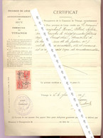 TIHANGE  Certificat Communal  1937 - Decreti & Leggi