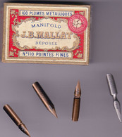 Boite De Plumes Métalliques Manifold J B MALLAT Et Autres Vendues Aux Nouvelles Galeries De Rennes - Pens