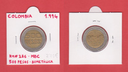 COLOMBIA 500  PESOS  1.994  BIMETÄLICA  KM#286  MBC/VF    DL-12.804 - Cabo Verde