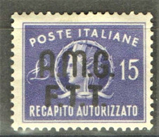 TRIESTE A 1949 RECAPITO AUTORIZZATO ** MNH - Fiscale Zegels