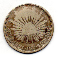 MEXICO, 2 Reales, Silver, Year 1831-Zs, KM #374.12 - México