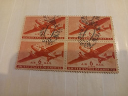 QUARTINA 6  CENTESIMI AIR MAIL UNITED STATES OF AMERICA - Multiples & Strips