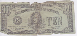BILLET USA - THE UNIQUE SKATES OF AMERICA - 10 ROLLARS TEN DOLLARS - A Identificar