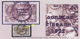 Ireland 1927-28 Wide Date Setting Saorstat 3-line Ovpt On 2/6d, Error "Accent Missing" Of R9/2 Used 1928 LIMERICK Cds - Usati