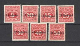 OCCUPAZIONE AUSTRIACA 1918 SEGNATASSE SERIE CPL.* GOMMA ORIGINALE - Occ. Autrichienne