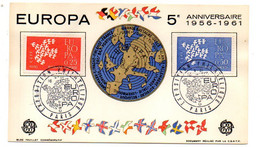 1961 -- Exposition Philatélique  EUROPA ....2 Valeurs.....cachet   PARIS-75 - Gedenkstempel