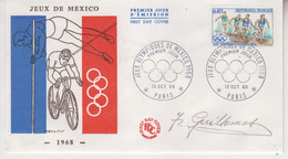 Joseph Guillemot († 1975) - France - Gold Medal  At The 1920 Summer Olympics - Autograph On FDC, Autografo, Autographe - Autografi
