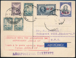 1933 Gerle Földközi-tengeri Repülés Levelezőlap Athénből, A Gép Indulása Után Feladva / Mediterranean Round Flight, Post - Other & Unclassified