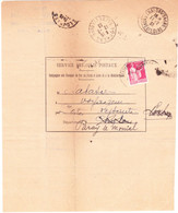 Paix 283 Sur Avis De Colis Postal De Chalon-sur-Saône à Paray-le-Monial Via Louhans (1933) - 1932-39 Peace