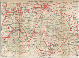 CARTE PLAN 1911 - 21,5 X 31 Cm - OISE - CHANTILLY MORTEFONTAINE ERMENONVILLE SENLIS PLAILLY COYE - Cartes Topographiques